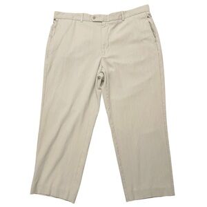 Tommy Bahama Pants Mens 42x34 (42x29) Dress Formal Flat Front Silk Blend Beige